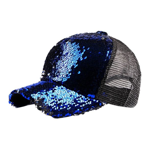 

2019 bling bling sequin hat ladies summer visor sequins cap female mesh golf running outdoor sponge cap, Black;white