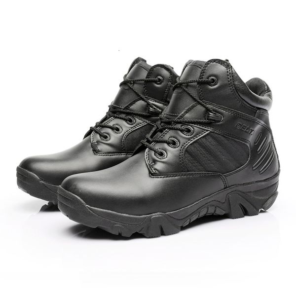 

2020men's fashion outdoor genuine leather anti-slip combat boots men army tactical short ankle boots shoes botas hombre, Black