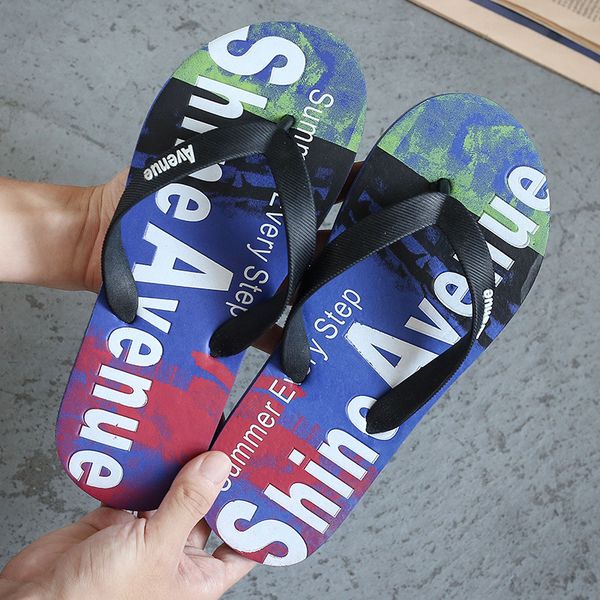 

2019 men flip flops beach flat sandals designer slippers summer shoes fashion slides rubber zapatos hombre htg6, Black