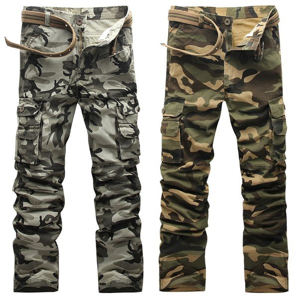 

airgracias fashion pocket men's camouflage pants 100% cotton casual pants cargo 6 colors plus size 28-38, Black