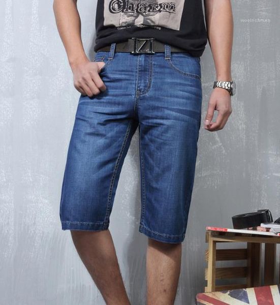 

mid waist thin section mens shorts jeans fashion summer loose striped male clothes casual knee length, White;black