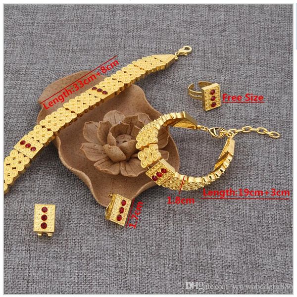

new arrival ethiopian jewelry 24k real gold gf neck chokers necklace bracelet earring ring sets eritrea habesha africa women heavy thick, Black