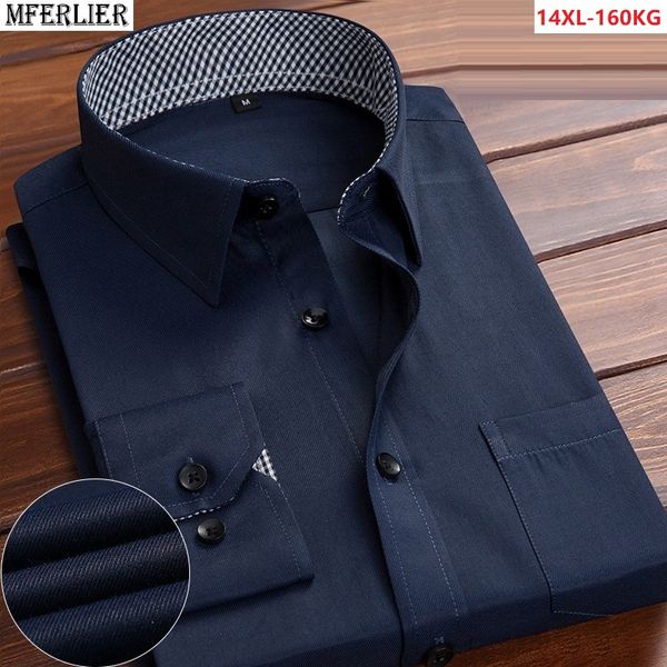 

men shirt formal long sleeve classic larger size big 7xl 8xl 9xl 10xl 12xl loose wedding 14xl comfortable office dress blouse 48, White;black
