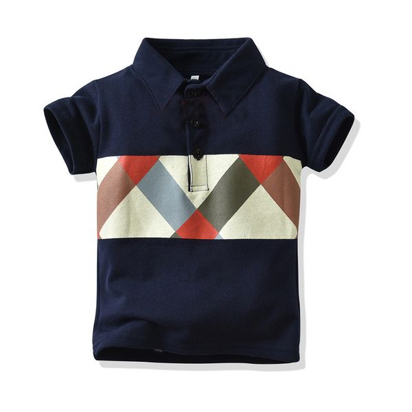 

2019 summer boy's printed t-shirt children pure cotton casual short sleeve europe and america childrenswear selling a ready, White