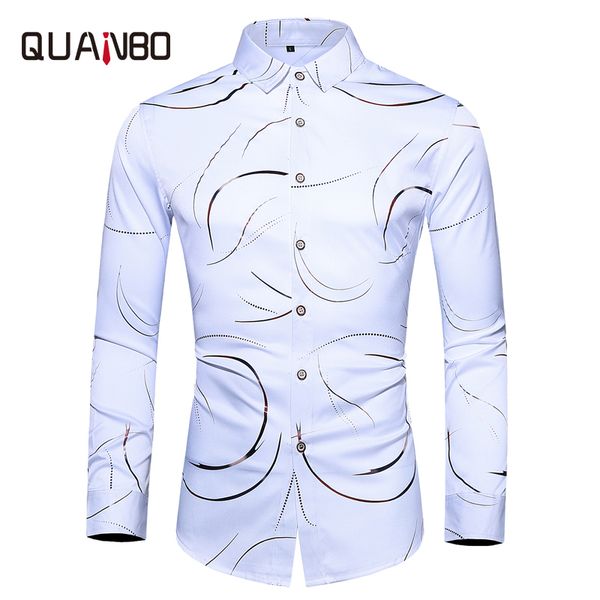 Camisas masculinas de tamanho grande 5xl 6xl 7xl 2019 Novo primavera de outono de outono de manga longa camisa de moda impressão masculina camisetas pretas casuais