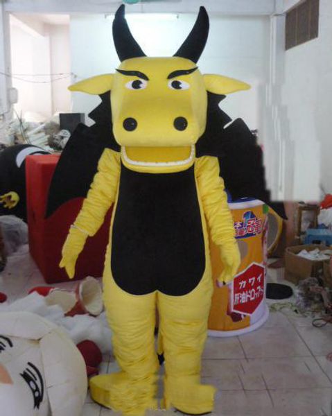 

2019 factory sale yellow dragon mascot costume with wings for to wear for sale, Red;yellow