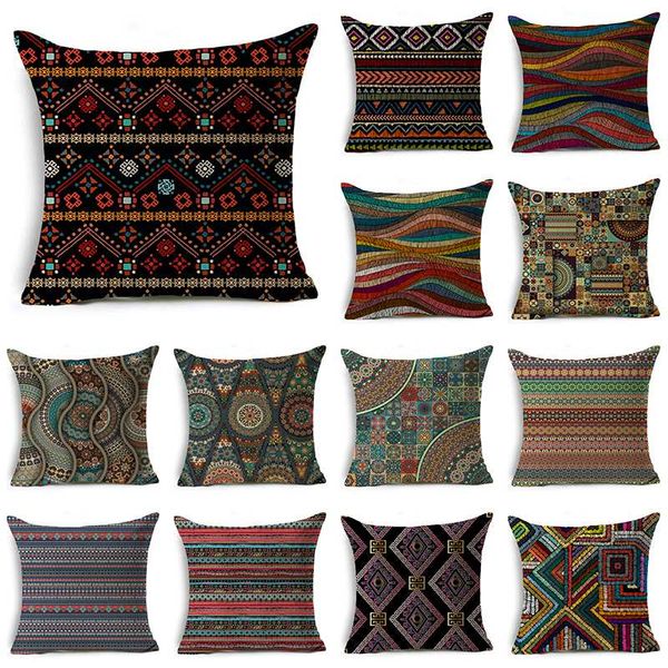 

wzh strips cushion cover 45x45cm linen decorative pillow cover sofa bed pillow case