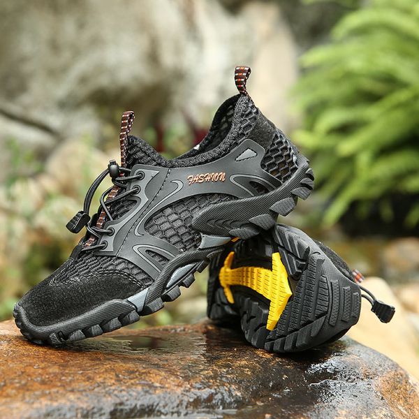 

sneakers men durable hiking shoes outdoor climbing trekking sport footwear nonslip flat shoes male mountaineering trendy