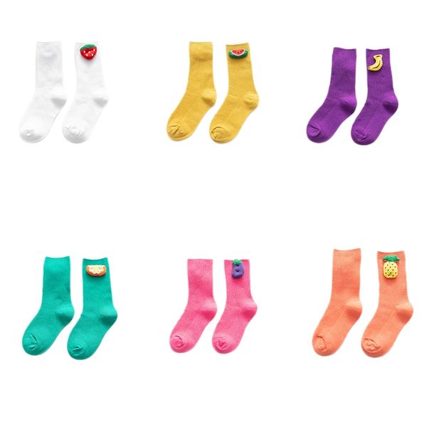 

children's socks cute jewelry baby double needles in tube socks girls cute student, Pink;yellow