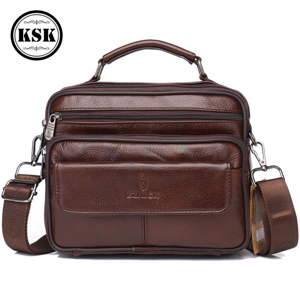 

men's genuine leather bag messenger bag crossbody bags shoulder handbag male luxury handbags 2019 fashion flap pocket ksk