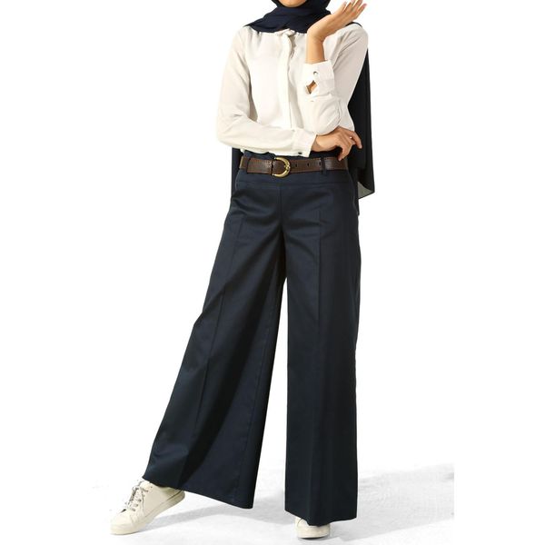 

hijab wide leg pants, Black;white