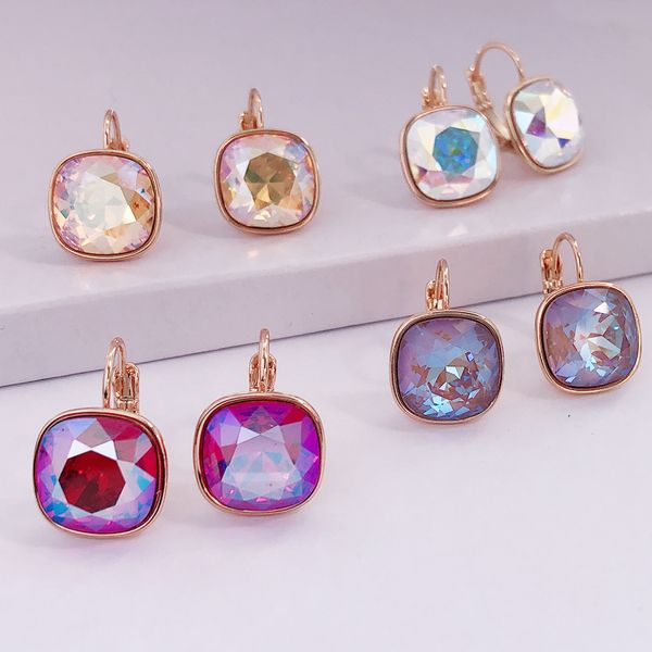 

11,11 продажа площадь конструкторы женщина серьги eardrop сделаны с swarovski elements кристалл для дам wedding party ювелирная аксессуары п, Silver
