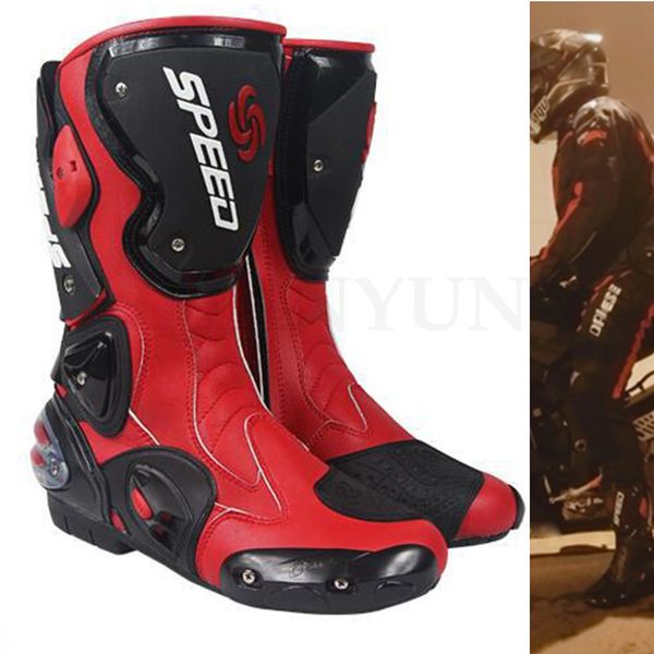 

for men motorcycle racing boots mid-calf ankle protective gears moto motorbike riding shoes foot guards