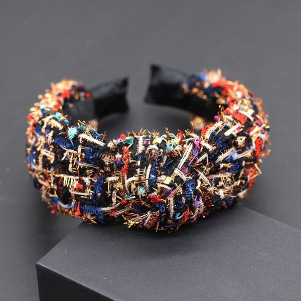 

color fabric casual headband new korean fashion wild girl hair accessories color fabric personality dance party headband 715, White;golden