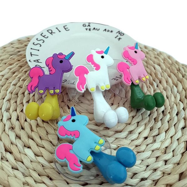 

1pcs cartoon unicorn hook sucker wall hook wall mounted suction cup toothbrush holder toothpaste suction cup holders