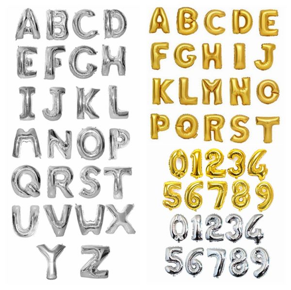 

32 inch letter number balloons foil balloon gold silver letter digital globos birthday party decoration baby bath supplies