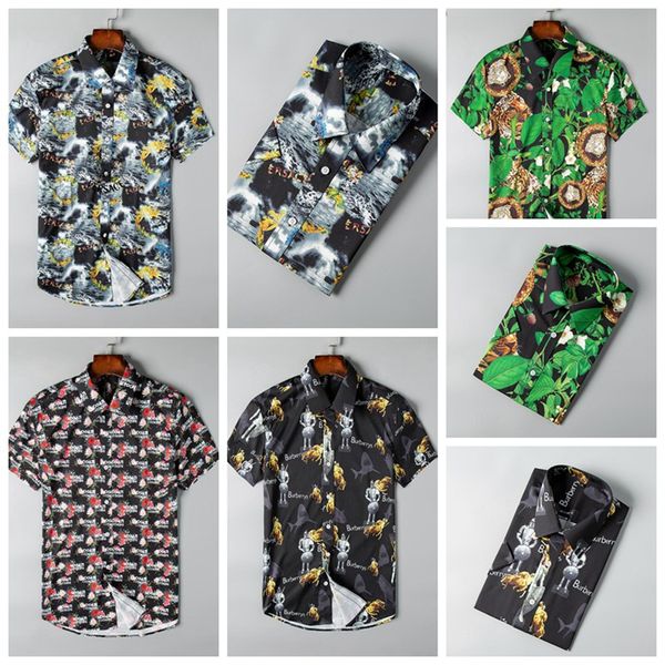 

2019 бренд мужской деловой повседневной рубашки, с коротким рукавом в полоску узкой, деловой футболки новой модной мужской клетчатой ​​рубаш, White;black