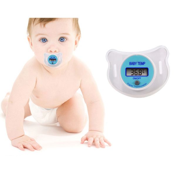 

diagnostic-tool portable digital lcd pacifier thermometer for baby body temperature nipple soft safe mouth thermometer baby care