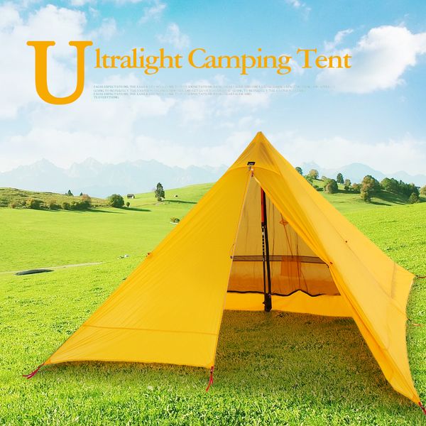 

ultralight 2 person tent portable backpacking tent double-side silicone coating water-resistant outdoor camping