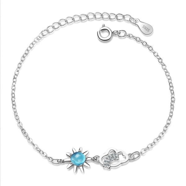 

sl104 yunduo bracelet female korean version of small fresh diamond inlay artificial crystal sweet sun star hand jewelry, Golden;silver