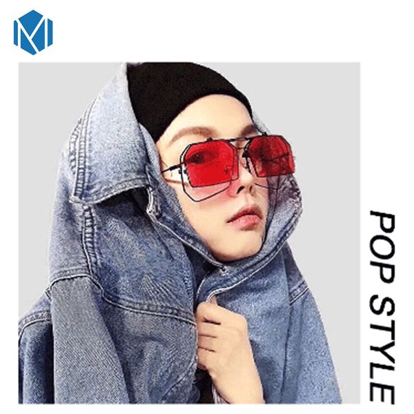 

mism classic women female flip up clips sunglasses gradient square vintage eyewear glasse men mirror designer uv400 gafas de sol, White;black