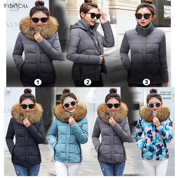

Winter 2019 Jacket Women Plus Size Womens Parkas Outerwear Solid Hooded Coats Female Short Slim Cotton Padded Basic Tops