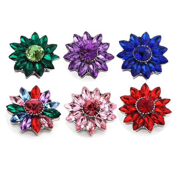 

wholesale 020 flower 3d 18mm 25mm metal snap button for bracelet necklace interchangeable jewelry women accessorie findings