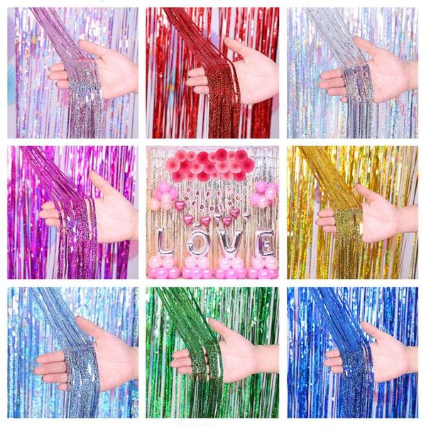 

asypets shimmering tassel curtain for party background wall decoration