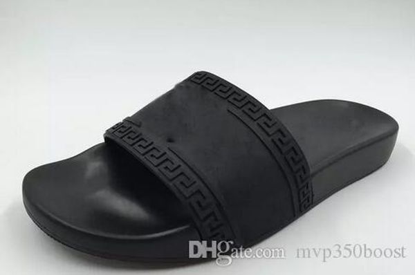 

with box hot brand Men Beach Slide Sandals Medusa Scuffs 2017 Slippers Mens white Beach Fashion slip-on designer sandals US 7-11