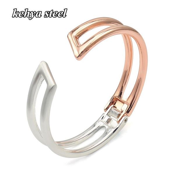 

new design open cuff bangle for lovers geometric metal punk bracelet casual fashion hollow jewellery accessories, Black