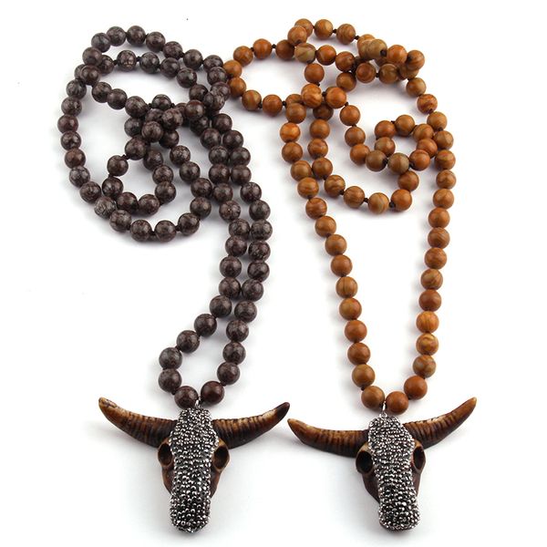 

бесплатная доставка мода длинные узловатые камни чешские племенные ювелирные изделия зеленый натуральный камень кулон ожерелье, Silver