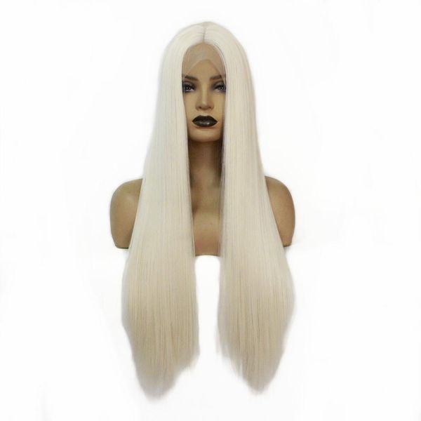 Natural Long Silky Straight Light Blonde Hair Color 60 Lace