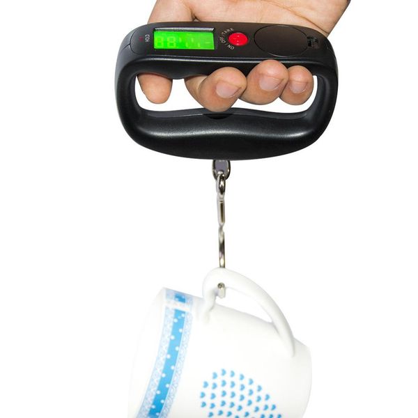 

1pc прочный карманный портативный 50кг 10g lcd цифровой электронный ручной крюк пояс камера висячие шкала взвешивания y200328