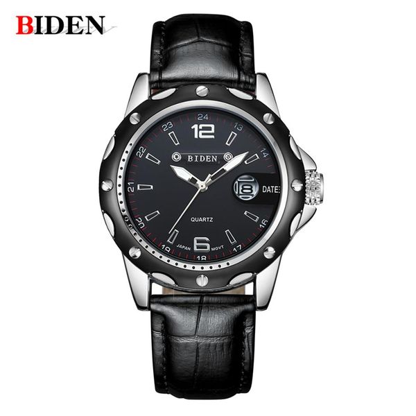 

biden men watch stainless steel strap watches watch casual fashion wristwatches waterproof men relogio masculino, Slivery;brown