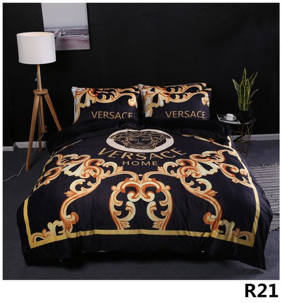

bed comforters sets designer bedding sets quilt cover 4 pieces suit explosion models thick crystal velvet digital printing bed 2.0m211