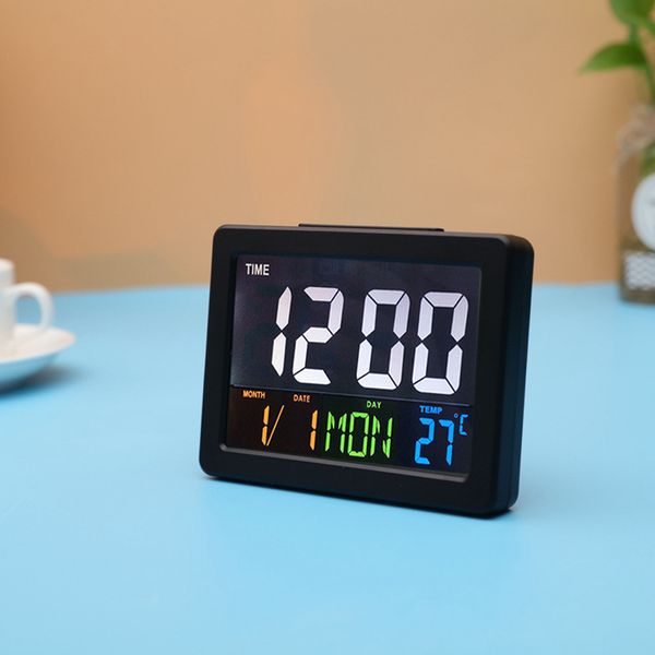 

electronic perpetual digital display temperature alarm clock plug large table deskclocks led simple fashionable appearance