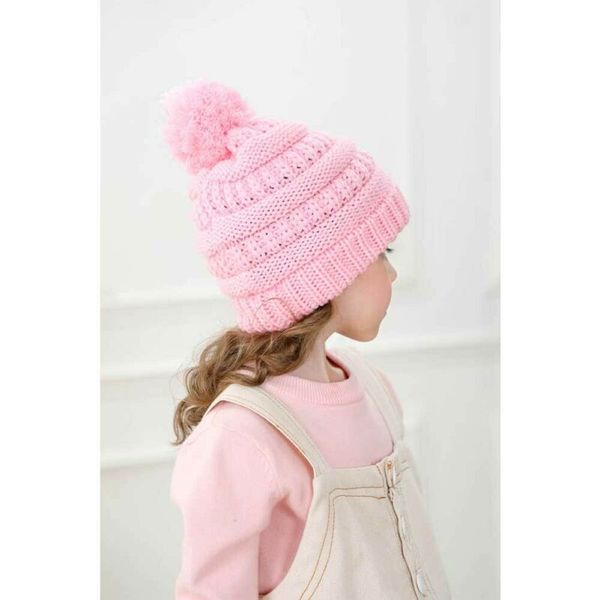

kids baby winter warm beanie hat solid color knitted cap children boys girls new style ribbed cap 2019, Blue;gray