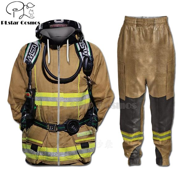 

plstar cosmos 3d print firefighter suit fireman cosplay hoodies / match pants/shorts men/women party suit men streetwear-2, Black