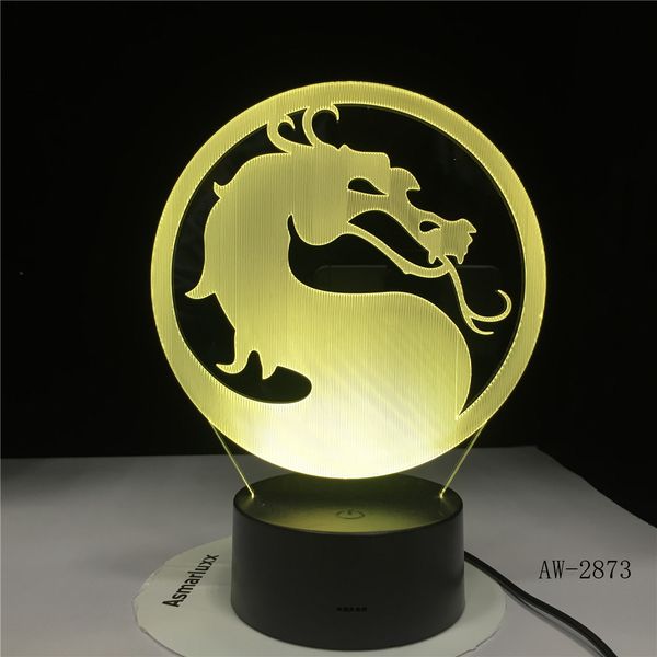 

head turn dragon 3d illusion usb touch sensor rgbw child kids gift night fury night light led desk decoration table lamp aw-2873