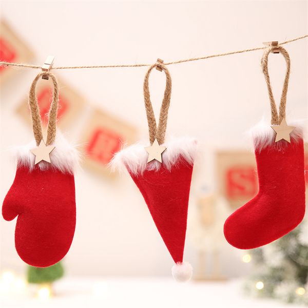 

christmas tree pendant 3 styles socks hat gloves shape xmas tree ornaments christmas party decorations diy crafts jy441