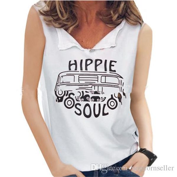 

лето женщины повседневная tshirts рукавов письмо printed v шеи сыпучие безрукавки 20ss новый стиль женщин одежда, White