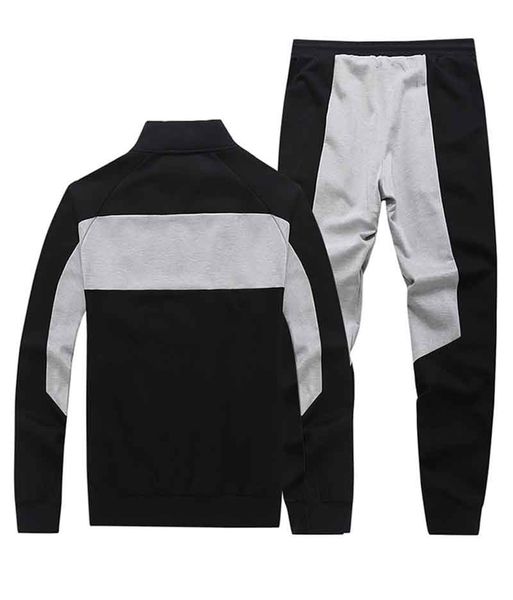 

2020 new men's designer tracksuits fashion mens letter embroidery panelled two pieces suit brand breathable thin men sport suits l-5xl, Gray