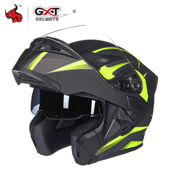 

gxt motorcycle helmet flip up motocross helmets men full face moto helmets motorcycle capacete casco moto with doublel lens