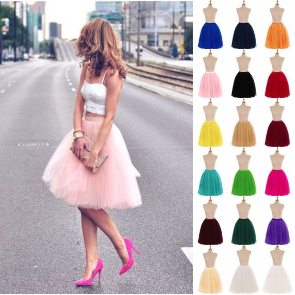 

Короткие Полный Туту Тюль юбки Пром платья Бальные платья 5 слоев Underskirt Кринолины