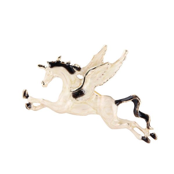 

cartoon concise oil dripping enamel alloy fly horse brooch pin clothes and ornaments pin accessories, Gray