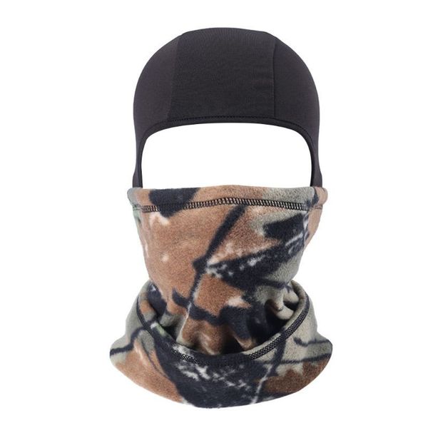 

men women polar fleece neck warmer gaiter tube balaclava face mask winter hat ski cycling hiking windproof hood thermal headband, Black