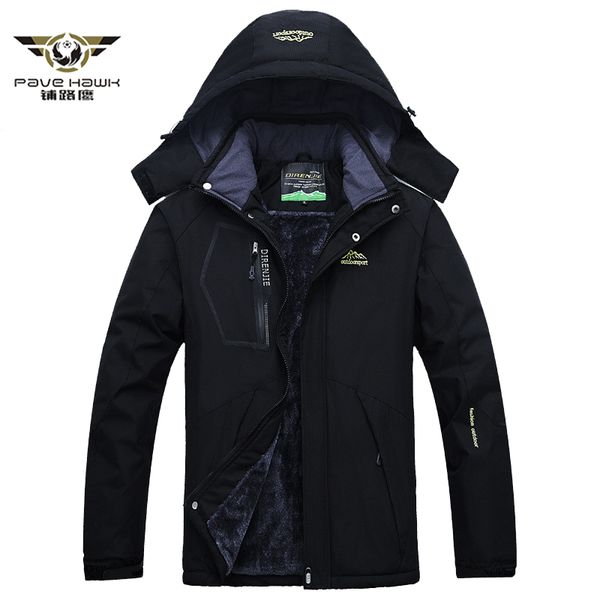 

men's winter down jacket and coats thick warm down parka waterproof mountain women hooded fleece windbreaker jacket m-5xl, Black