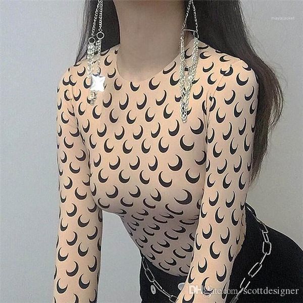 

принт комбинезоны сексуальный дизайнер с длинным рукавом тощий одежда уличный стиль шорты ночной клуб комбинезон женский полумесяц луна, Black;white