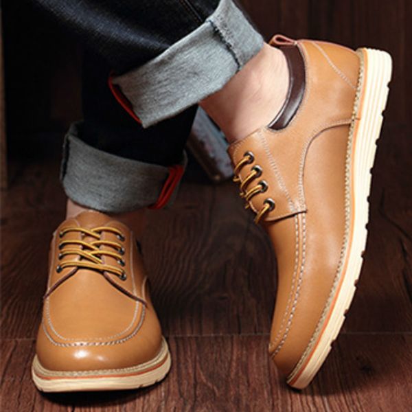

men casual sheos 2019 autumn new pu leather flat shoes men oxford fashion lace up men's shoes work shoe y4-98, Black