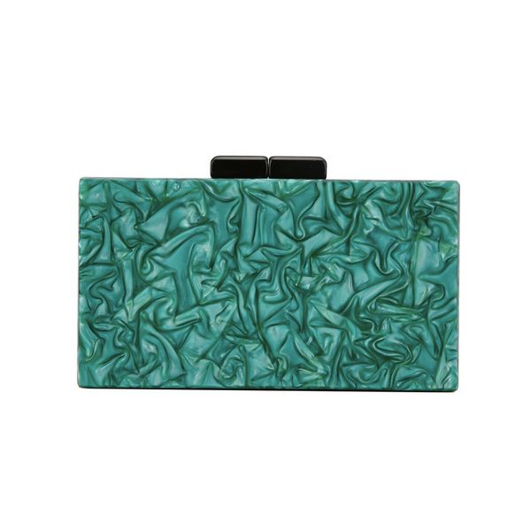 

2020 green print women clutch purses girls acrylic evening bags wedding box chain ladies shoulder bags bolso female